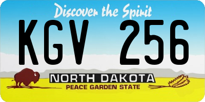 ND license plate KGV256