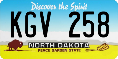ND license plate KGV258