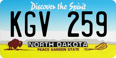ND license plate KGV259