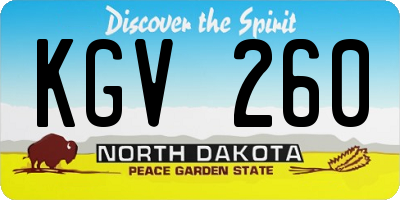 ND license plate KGV260