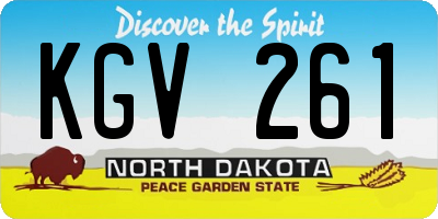 ND license plate KGV261