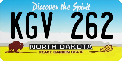 ND license plate KGV262