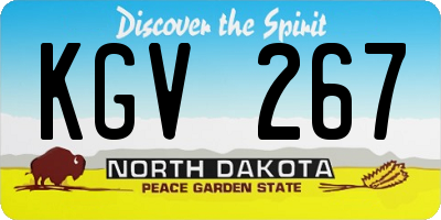 ND license plate KGV267