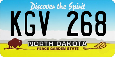 ND license plate KGV268