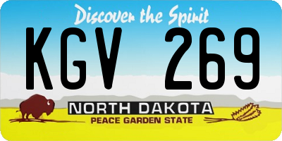 ND license plate KGV269