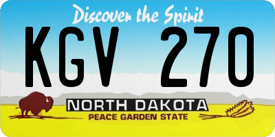 ND license plate KGV270