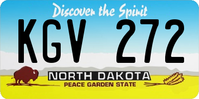 ND license plate KGV272