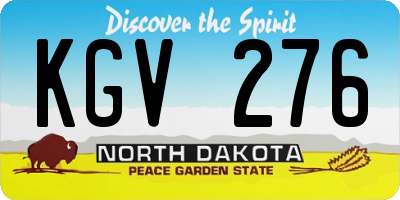 ND license plate KGV276