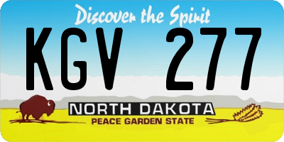 ND license plate KGV277