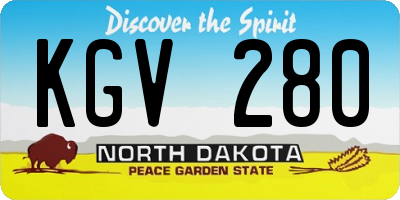ND license plate KGV280