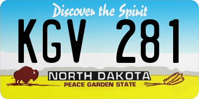 ND license plate KGV281