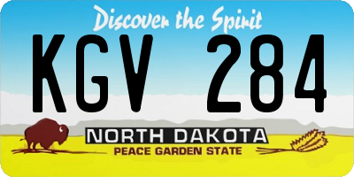 ND license plate KGV284