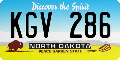 ND license plate KGV286