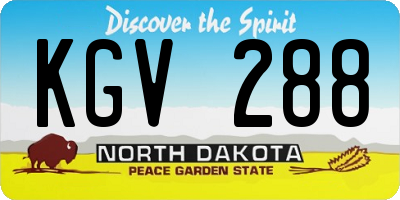 ND license plate KGV288