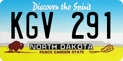 ND license plate KGV291