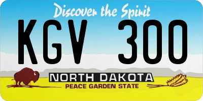 ND license plate KGV300