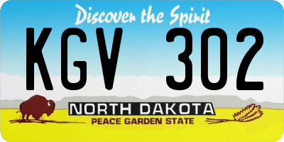 ND license plate KGV302