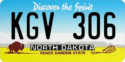 ND license plate KGV306