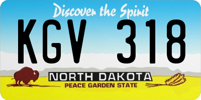 ND license plate KGV318