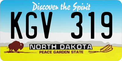 ND license plate KGV319