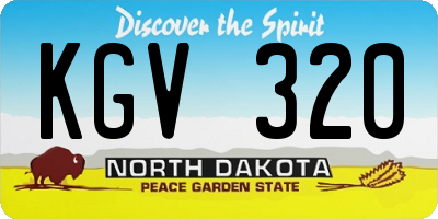 ND license plate KGV320