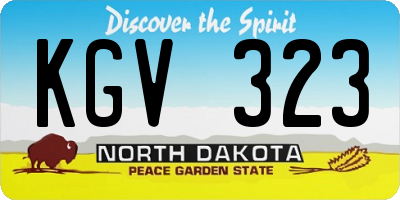 ND license plate KGV323