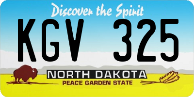 ND license plate KGV325