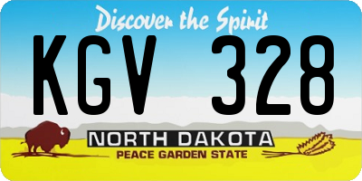 ND license plate KGV328