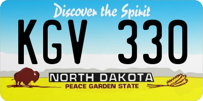 ND license plate KGV330