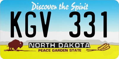 ND license plate KGV331