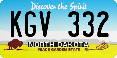 ND license plate KGV332