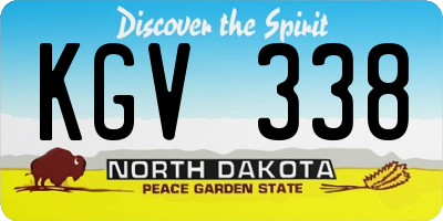 ND license plate KGV338