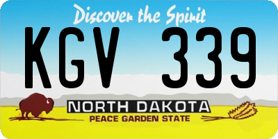ND license plate KGV339