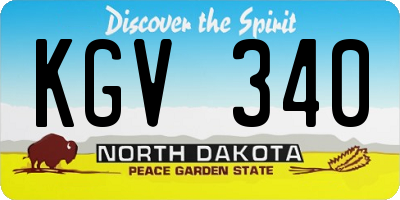 ND license plate KGV340