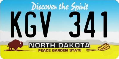 ND license plate KGV341