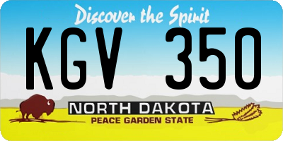 ND license plate KGV350