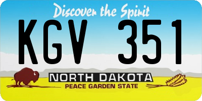 ND license plate KGV351