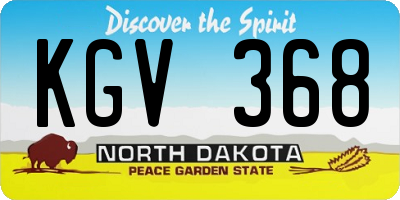 ND license plate KGV368