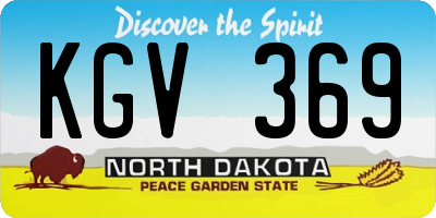 ND license plate KGV369