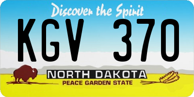 ND license plate KGV370