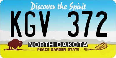 ND license plate KGV372