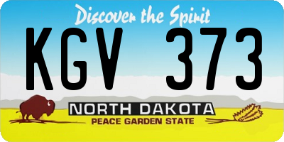 ND license plate KGV373