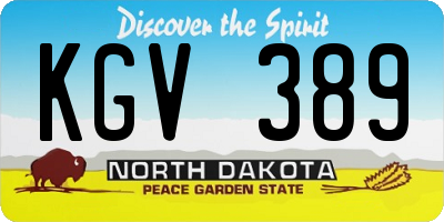ND license plate KGV389