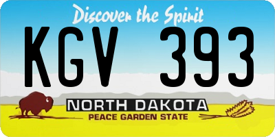 ND license plate KGV393