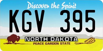 ND license plate KGV395