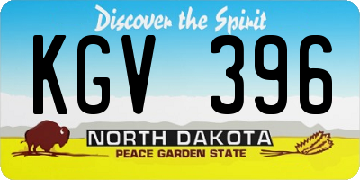 ND license plate KGV396