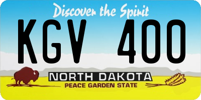 ND license plate KGV400