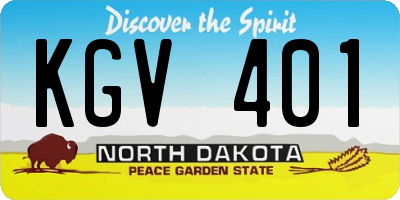 ND license plate KGV401