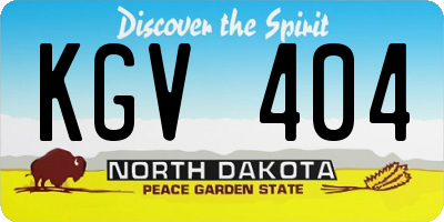 ND license plate KGV404
