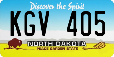 ND license plate KGV405